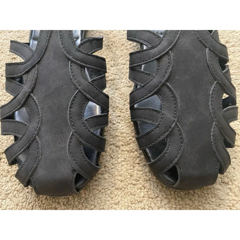 Angel Step Black Fisherman Breeze Sandals Adjustable Strap Women Size 8W